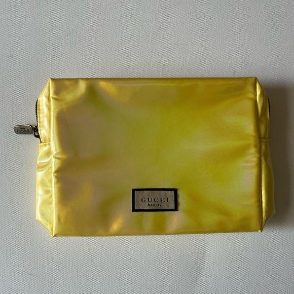 Gucci Beauty Yellow Makeup Bag Cosmetic Toiletry Case - Picture 1 of 8
